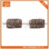 Fancy clutch small brown nylon ziplock leopard cosmetic bag