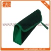 Fancy cute clutch snap closure polyester black and green personalized makeup bag