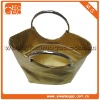Fancy cute soild colour PU gold portable ladies makeup bag