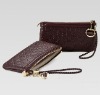 Fancy ladies leather wrist purse wallet