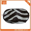 Fantastic small black leather zebra-stripe ziplock cosmetic case