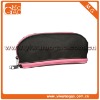 Fantastic small clutch polyester balck ziplock beauty case with two compartments