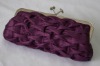 Fashion Autumn Purple Stripe Hand Bag,Made of Satin
