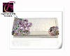 Fashion Beaded White Crocodile Wallet with Facet Pink Crystal Flower