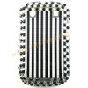 Fashion Black And White Lines Design Bling Case Rhinestone Detachable Cover For Blackberry Bold 9900