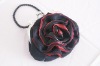 Fashion Black & Red Rose Shine Fabric Evening/Wristlet Bag