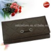 Fashion Brown Lady Women Long Clutch Wallet Purse With Button