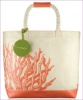 Fashion Canvas Scrawling Pattern Tote Bag,Beach Bag With Cotton Rope Handle