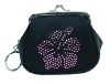 Fashion Coin Purse with Shiny Swarovski Crystal Flower