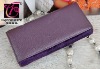 Fashion Facet Purple Trimed Velvet Pattern Leather Wallet
