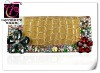 Fashion Facet Red Crystal Flower Bead Trimed Crocodile Pattern Leather Wallet