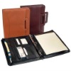 Fashion Genuine Leather portfolio case with spring binder
