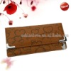 Fashion Heart Brown Lady Women Long Clutch Wallet Purse With Button