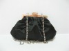 Fashion Ladies Black Satin Evening Bag (Purse)