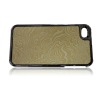 Fashion Leather covered case for iPhone 4. Metallic plating case
