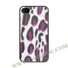 Fashion Leopard Hard Case Cover For iPhone 4S(Purple)