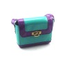 Fashion Mini Handbag in Multi-color Shinny Material and Front Lock