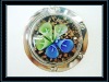 Fashion Murano Glass Two Color Flower Bag Hook .
