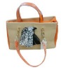 Fashion Orange And Khaki Lady Handbag