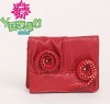 Fashion PU wallet with flowers