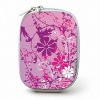 Fashion Pink Flower Pattern Neoprene Camera Bag With Zipper