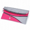 Fashion Pink & Grey Zipper PU Evening/Shoulder Bag