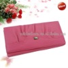 Fashion Pink Lady Women Long Clutch Wallet Purse With Button