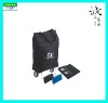 Fashion Reusable Collapsible Folding Rolling Wheeled Luggage Portable Tote Supermarket Shopping Grocery Bag