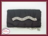 Fashion Rhinestone Black Satin Evening Shoulder Bag