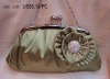 Fashion Rose woman's satin material evening bag