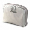 Fashion Silver PU Leather Toiletry Bag With Silkscreen Printing