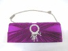 Fashion Smooth Purple Satin Evening/Shoulder Bag