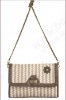 Fashion aglet vertical stripes canvas female bag