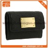 Fashion beautifully leather black snap closure key holder small coin purse