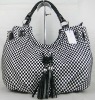 Fashion black and white grid lady handbag (nice big bag style)