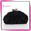 Fashion black ladies flower evening clutch bags