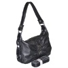 Fashion black real leather handbag K2271