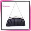 Fashion black satin lady evening clutch bags