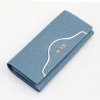 Fashion blue leather wallet for ladies