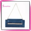 Fashion blue satin brand women's handbags