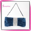 Fashion blue satin ladies evening handbags