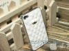 Fashion checker cover luxury pu leather case for iphone 4