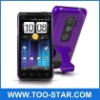 Fashion classical Purple Body Glove Vibe Case with Kick Stand for HTC Evo 3D