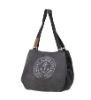 Fashion concise darkgrey canvas bag