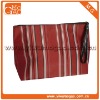 Fashion cute canvas zipper closure stripes stylish lady wrist travel cosmetic bag