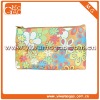 Fashion cute zipper closure flower pattern printing clutch polyester pretty cosmetic bag