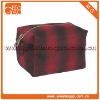 Fashion design red and black small zipper nylon cosmetic bag