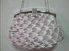 Fashion fabric handbag with fish mesh and snake chain