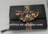 Fashion floral tri-fold lady wallet with bowknot