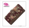 Fashion flower style lady wallet made of high quanlity cow leather